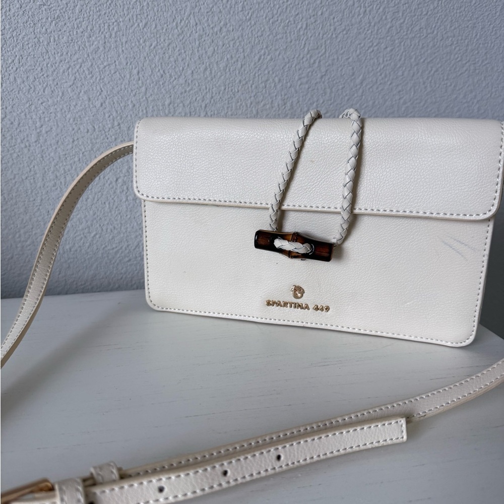 Spartina 449 Cream Leather Crossbody Bag